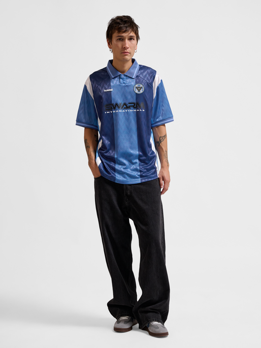 hmlLOOSE SOCCER JERSEY S/S, ESTATE BLUE, model