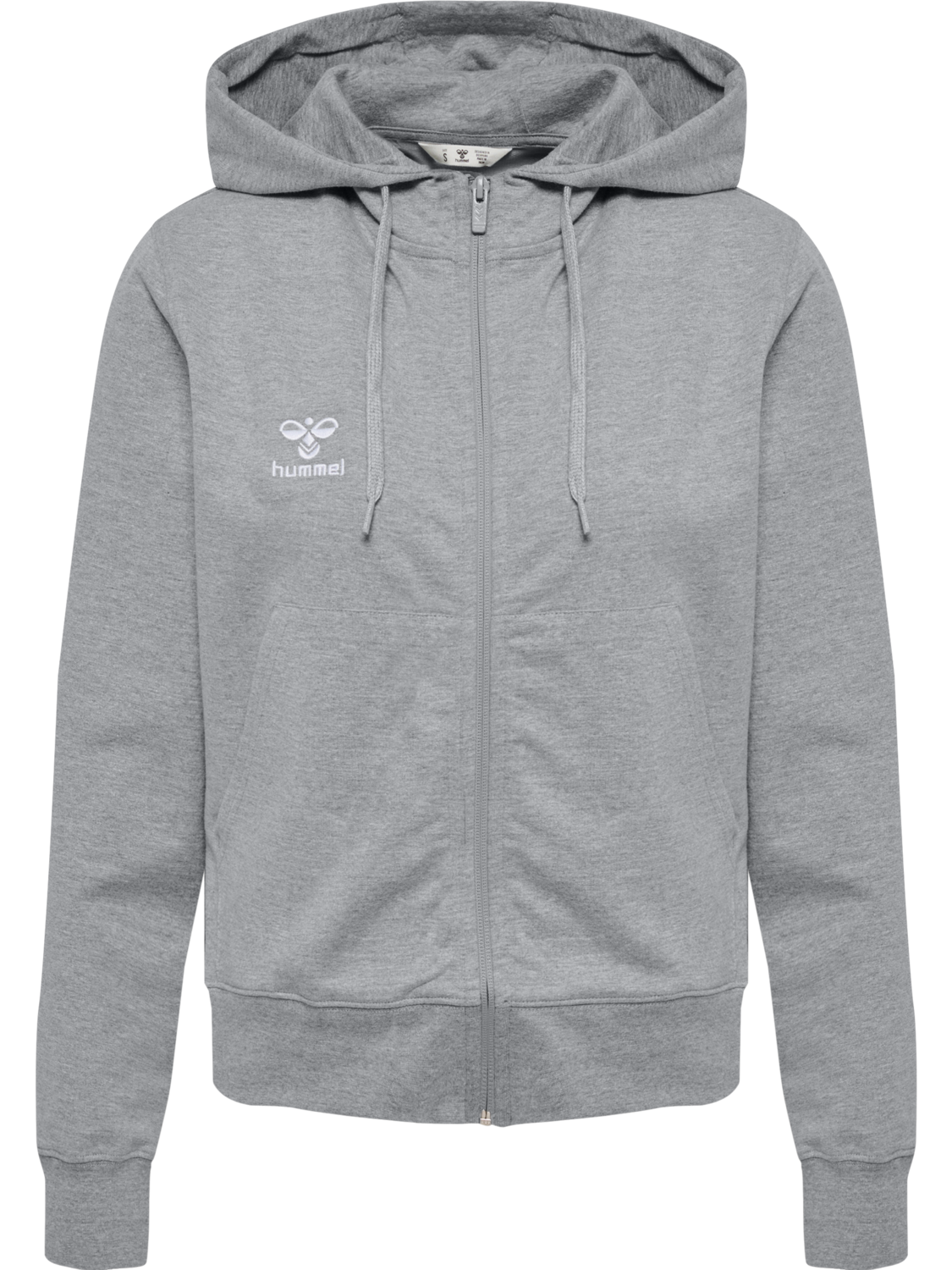 hmlGO 2.0 ZIP HOODIE WOMAN, GREY MELANGE, packshot