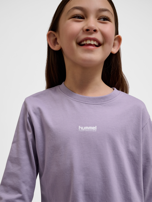hmlJR FAST T-SHIRT L/S, LAVENDER GRAY, model