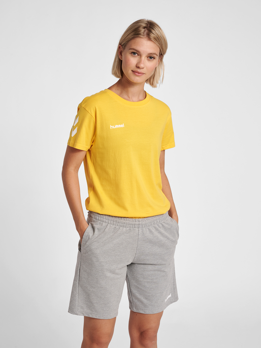 HMLGO COTTON T-SHIRT WOMAN S/S, SPORTS YELLOW, model