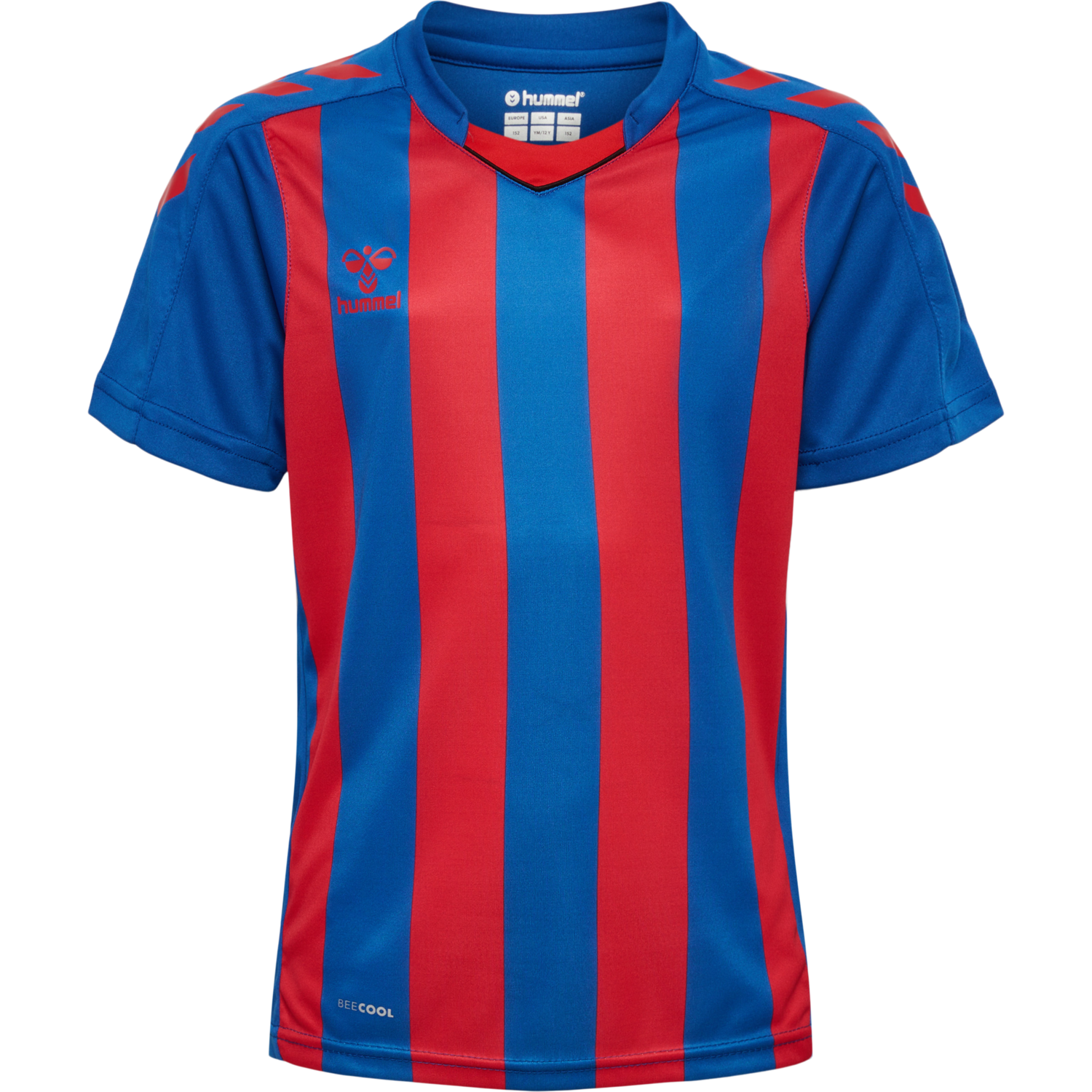 hmlCORE XK STRIPED JERSEY S/S KIDS, TRUE BLUE/TRUE RED, packshot