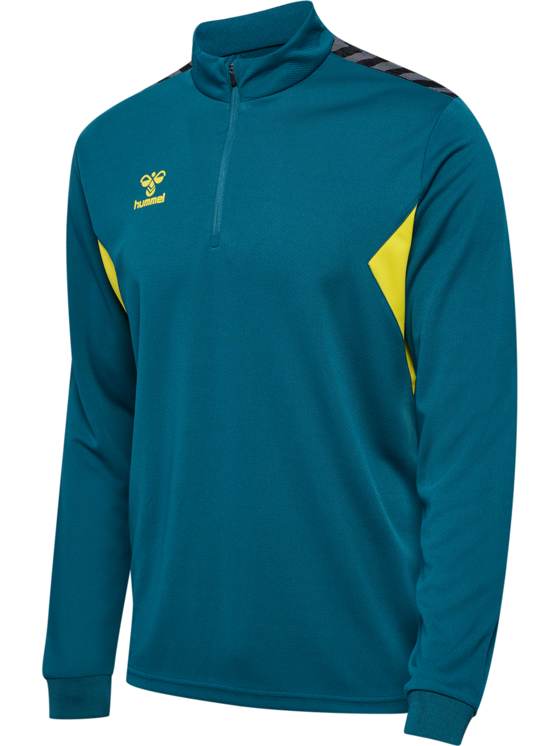 hmlAUTHENTIC HALF ZIP SWEAT, BLUE CORAL/SULPHUR SPRING, packshot
