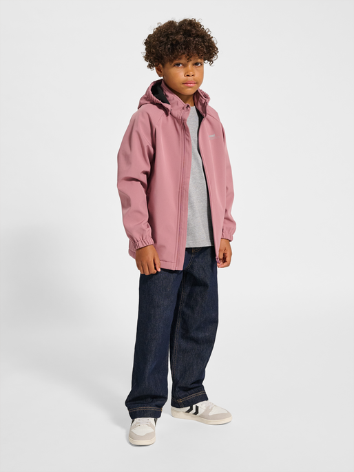 hmlJR LOOSE SOFTSHELL JACKET, WISTFUL MAUVE, model