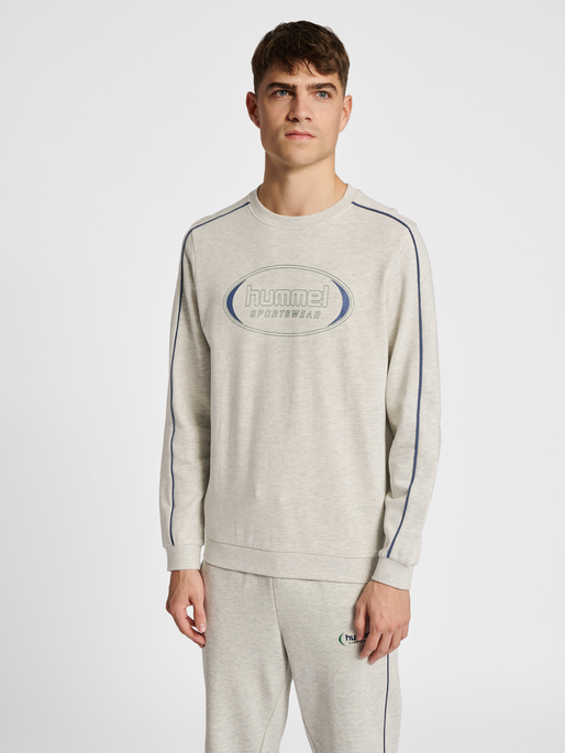hmlLGC RYAN SWEATSHIRT, TOFU MELANGE, model