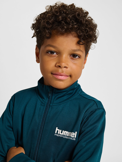hmlJR CHEVRON ZIP JACKET, REFLECTING POND, model
