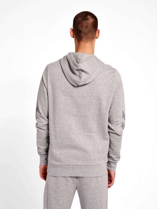 hmlLEGACY LOGO HOODIE, GREY MELANGE, model