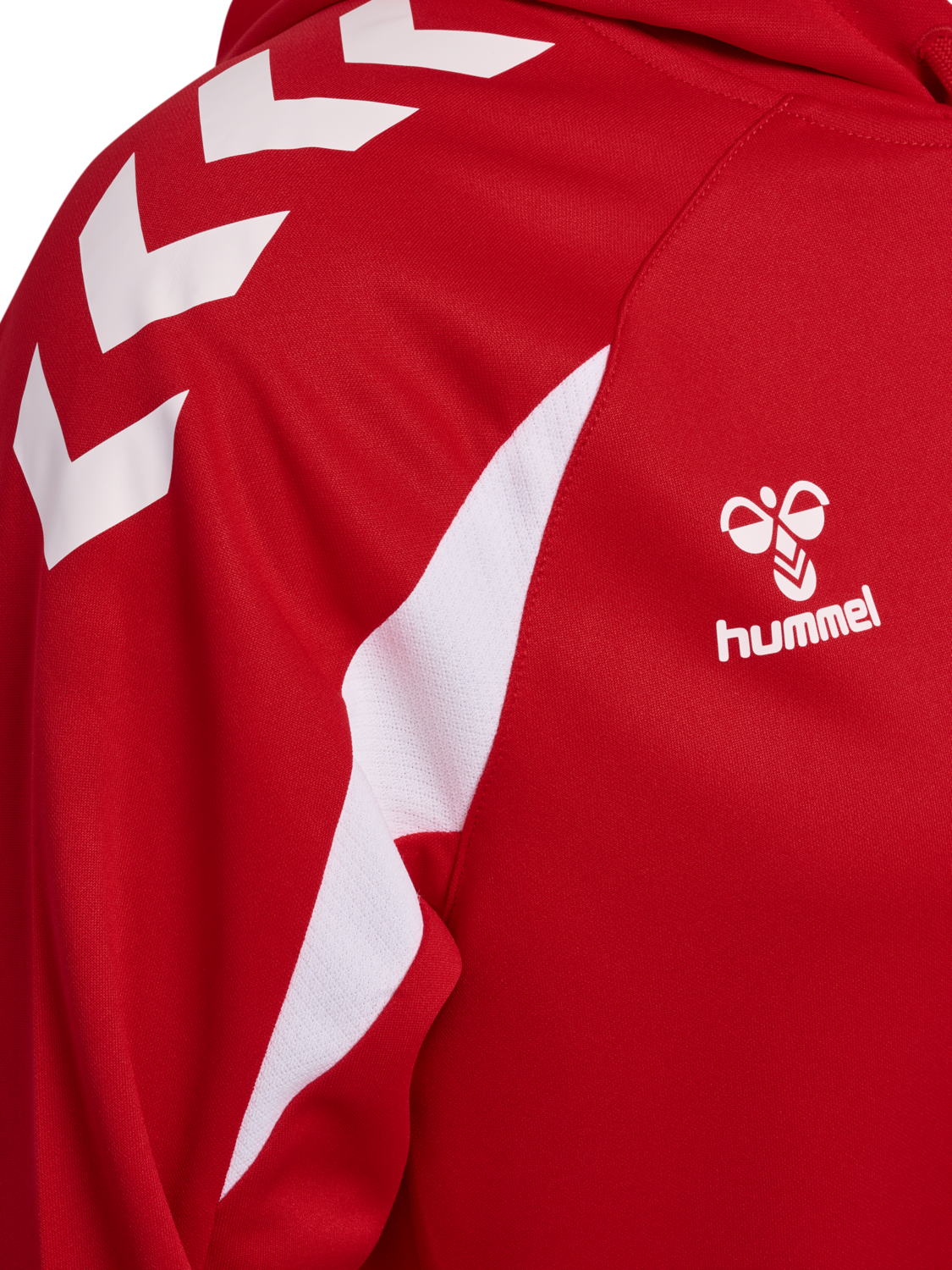 hmlCORE 2.0 HOODIE, TRUE RED/WHITE, packshot