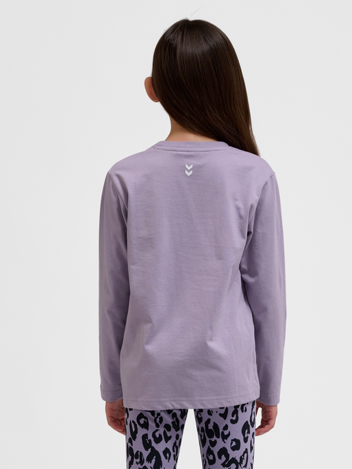 hmlJR FAST T-SHIRT L/S, LAVENDER GRAY, model