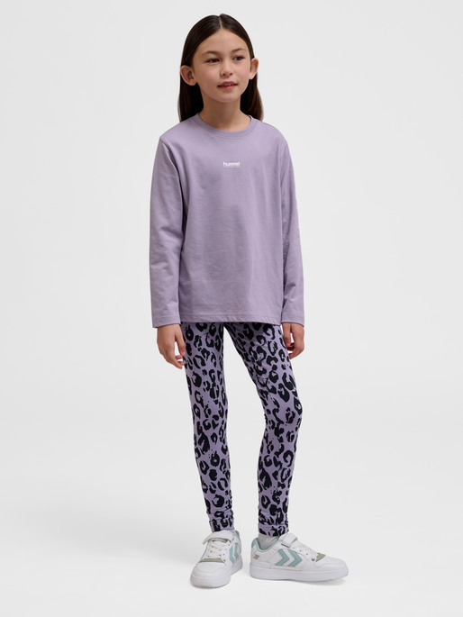 hmlJR FAST T-SHIRT L/S, LAVENDER GRAY, model