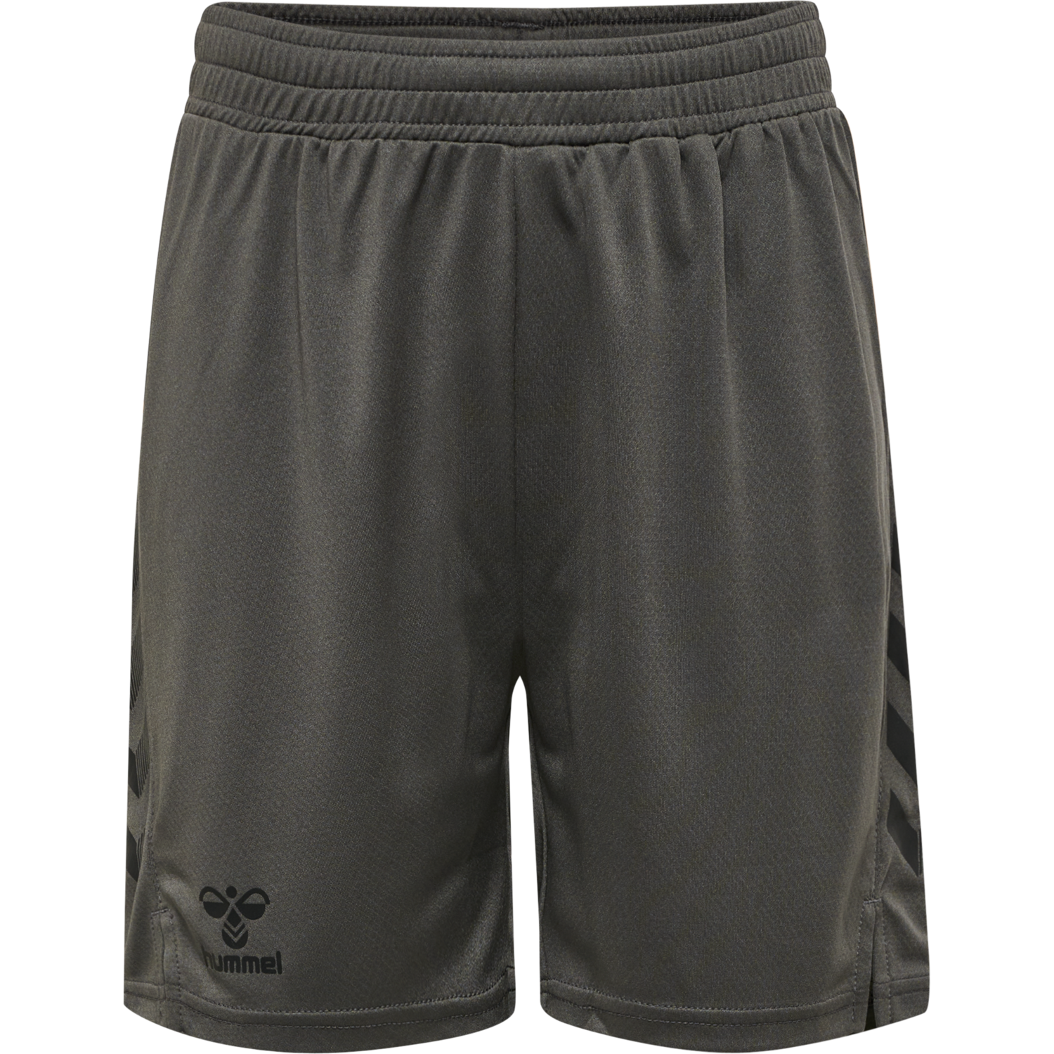 hmlONGRID POLY SHORTS KIDS, FORGED IRON/JET BLACK, packshot