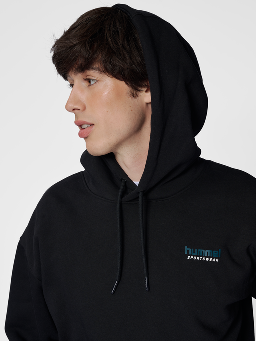 hmlLOOSE HOODIE SPORTSWEAR, BLACK, model