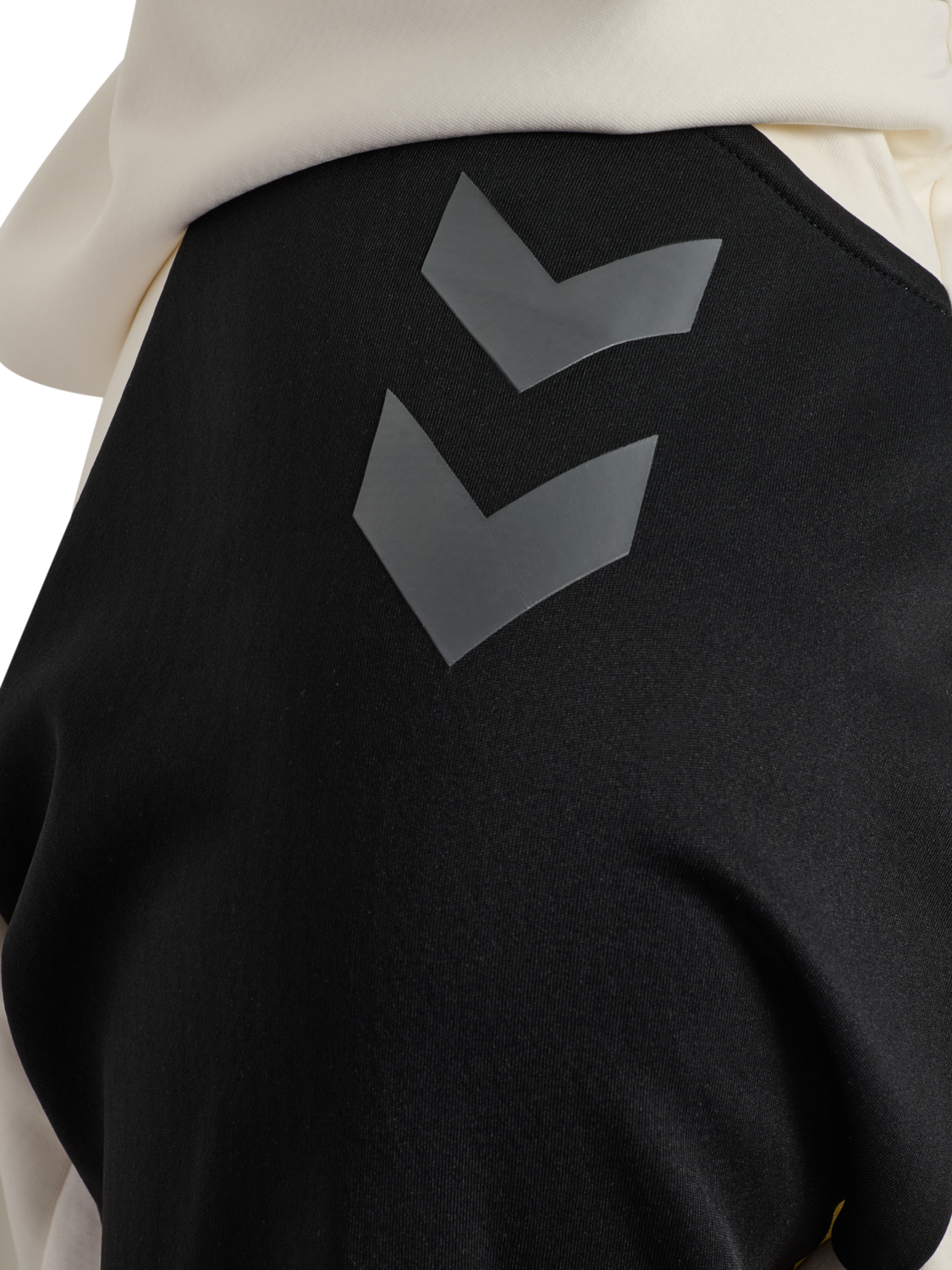 hmlCIMA 2.0 ZIP HOODIE, MARSHMALLOW/BLACK, packshot