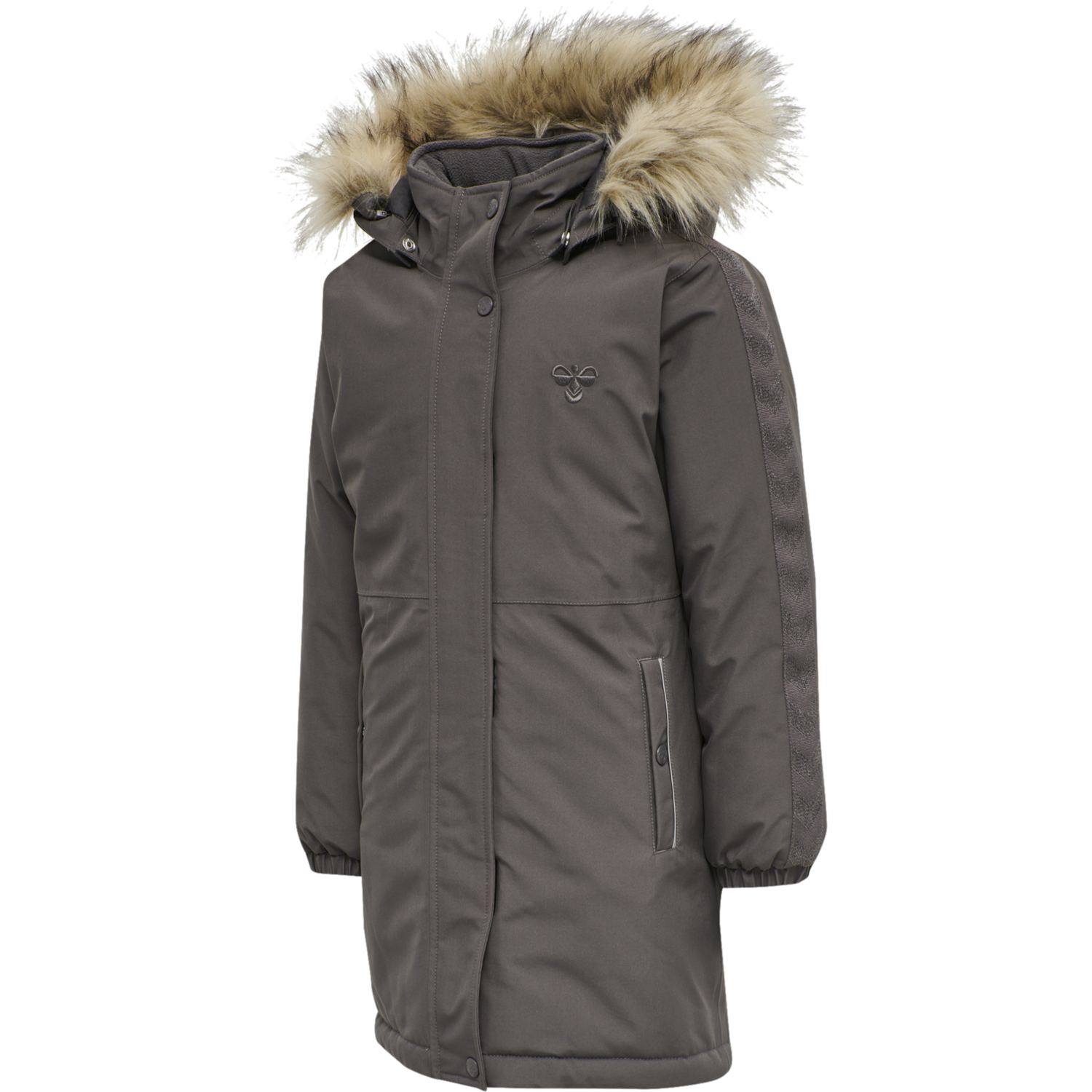 hmlLEAF COAT, PAVEMENT, packshot