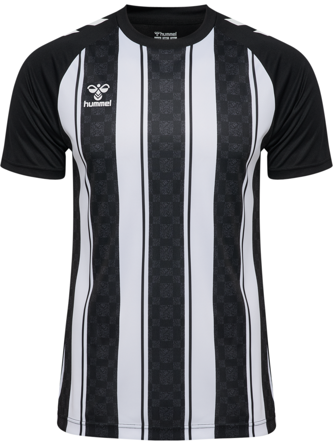 hmlMATCH STRIPED JERSEY S/S, BLACK/WHITE, packshot