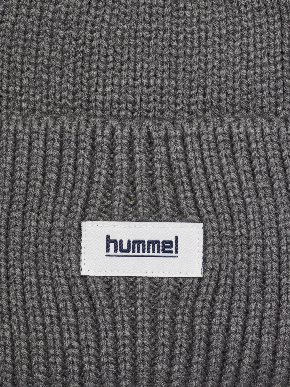 hmlJR HEAVY RIB KNIT BEANIE, DARK GULL GRAY, packshot