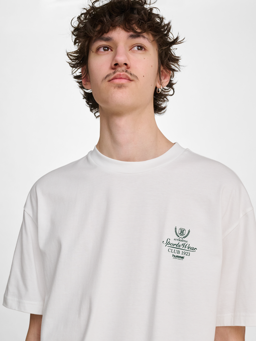 hmlLOOSE TEE S/S CLUB SPORTSWEAR, WHITE/DARK GREEN, model