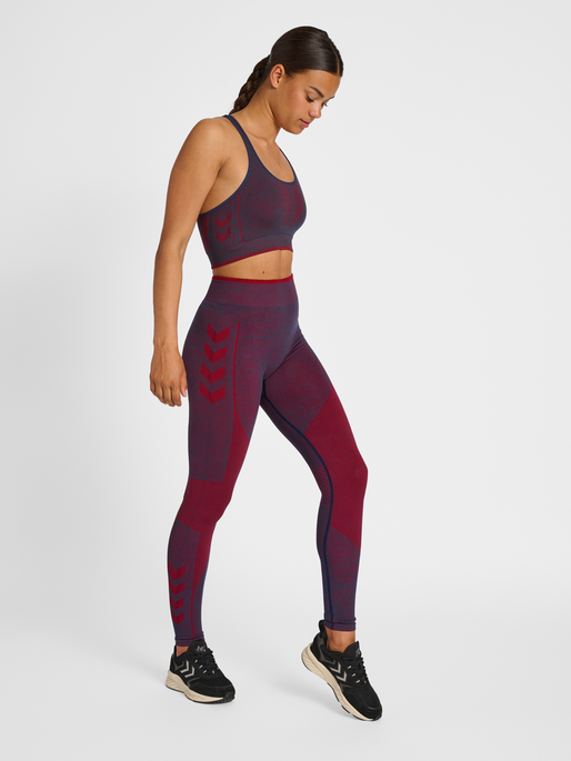 hmlMT ALY SEAMLESS HW TIGHTS, INSIGNIA BLUE/CABERNET MELANGE, model