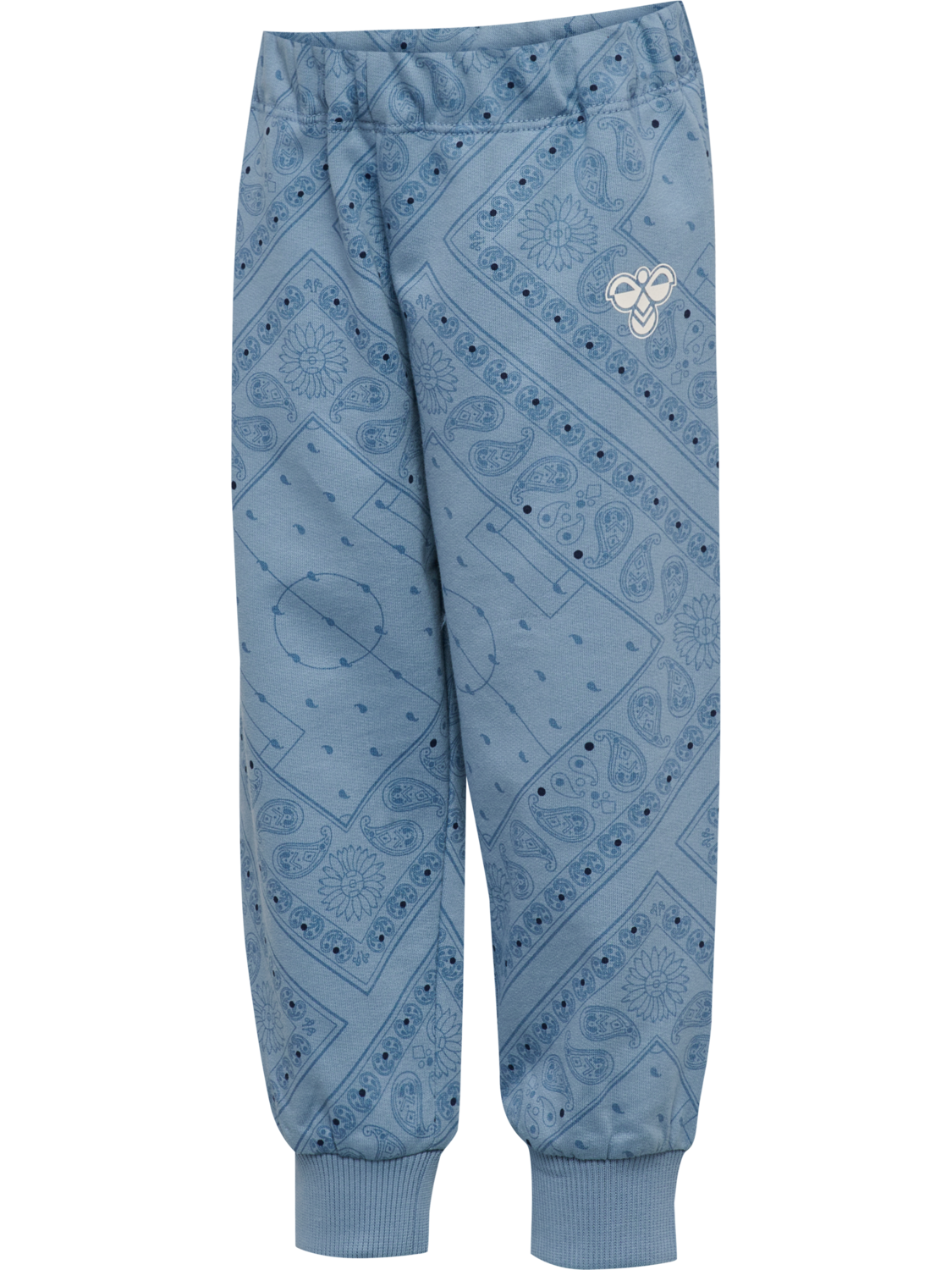 hmlMINI LOOSE PAISLEY AOP PANTS, FADED DENIM, packshot
