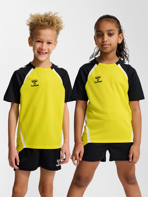 hmlLEAD 2.0 JERSEY S/S KIDS, BLAZING YELLOW/BLACK, model