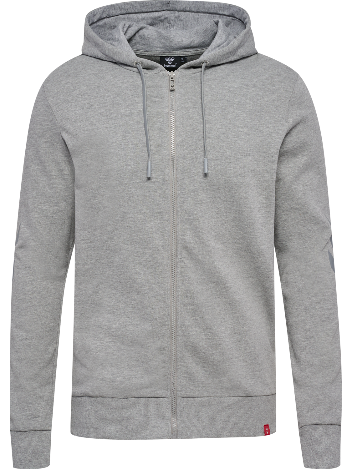 hmlLEGACY ZIP HOODIE, GREY MELANGE, packshot
