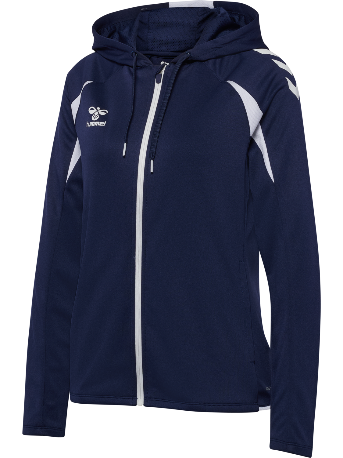 hmlCORE 2.0 ZIP HOODIE WOMAN, MARINE/WHITE, packshot
