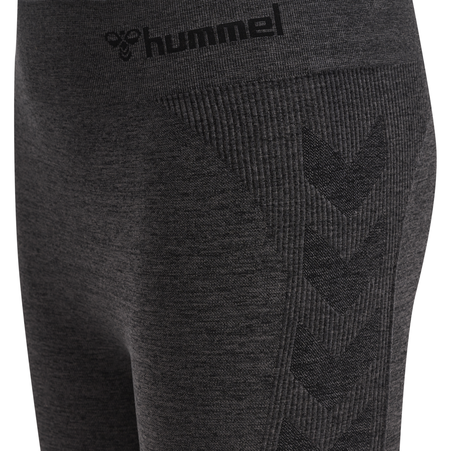 hmlCI JUNIOR SEAMLESS TIGHTS, BLACK MELANGE, packshot