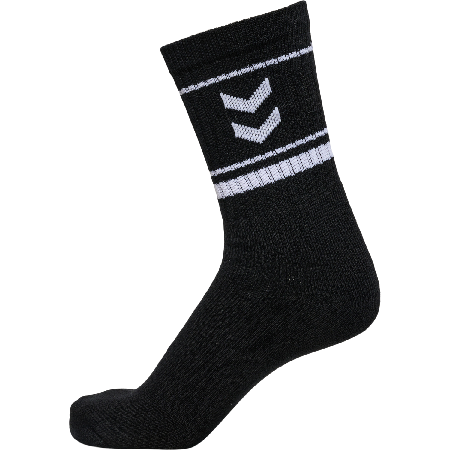 hmlSTRIPE CREW 3-PACK SOCKS, BLACK, packshot