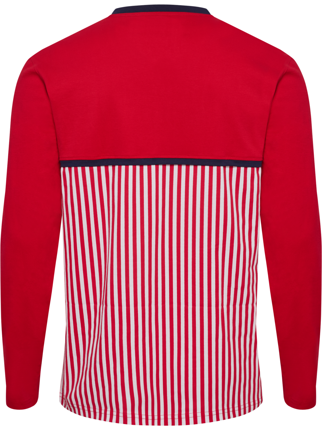 DBU 26 FAN 86 BLOCK COTTON TEE LS, TANGO RED/WHITE, packshot