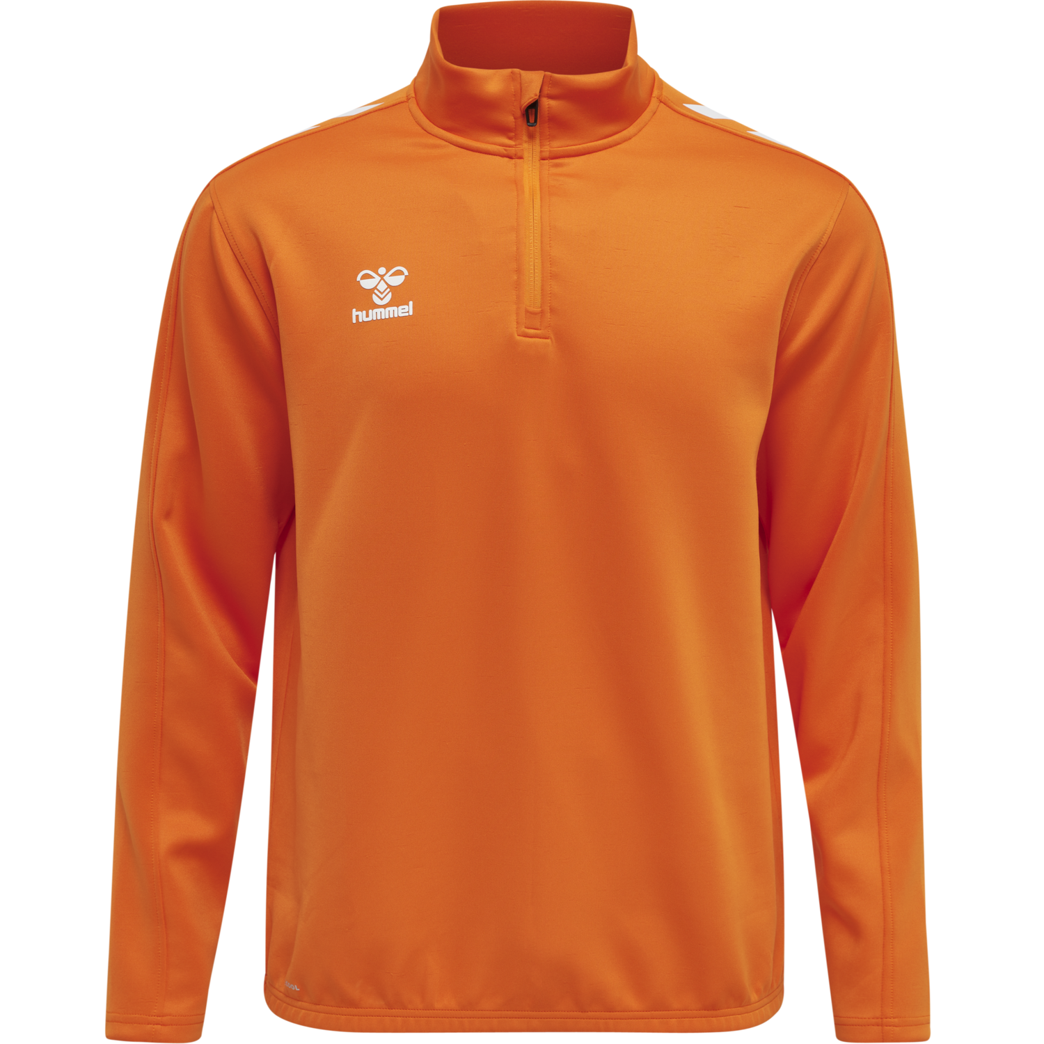 hmlCORE XK HALF ZIP POLY SWEAT, ORANGE TIGER, packshot