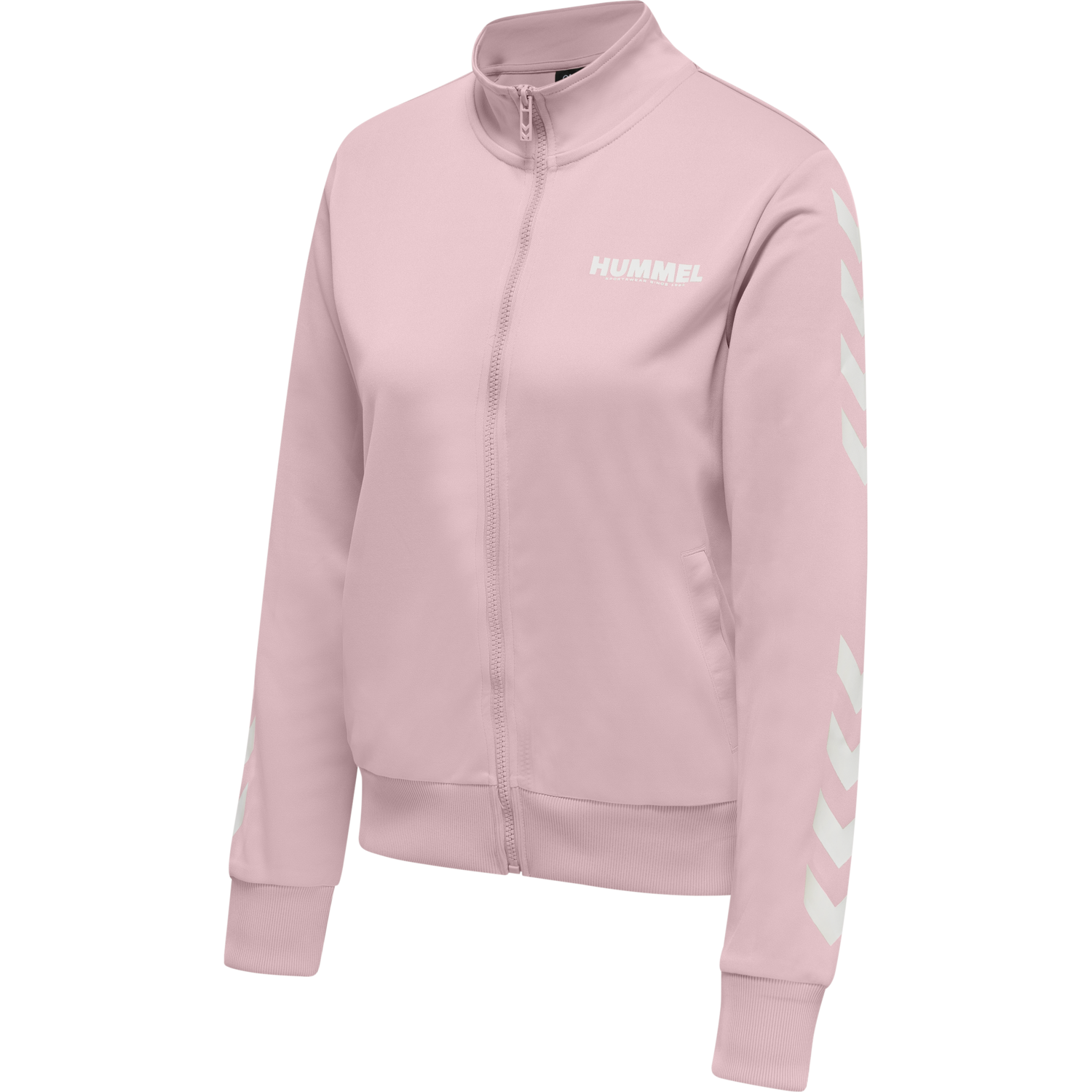 hmlLEGACY POLY WOMAN ZIP JACKET, CHALK PINK, packshot