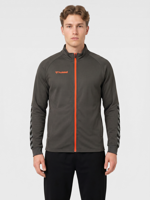 hmlAUTHENTIC POLY ZIP JACKET, ASPHALT, model