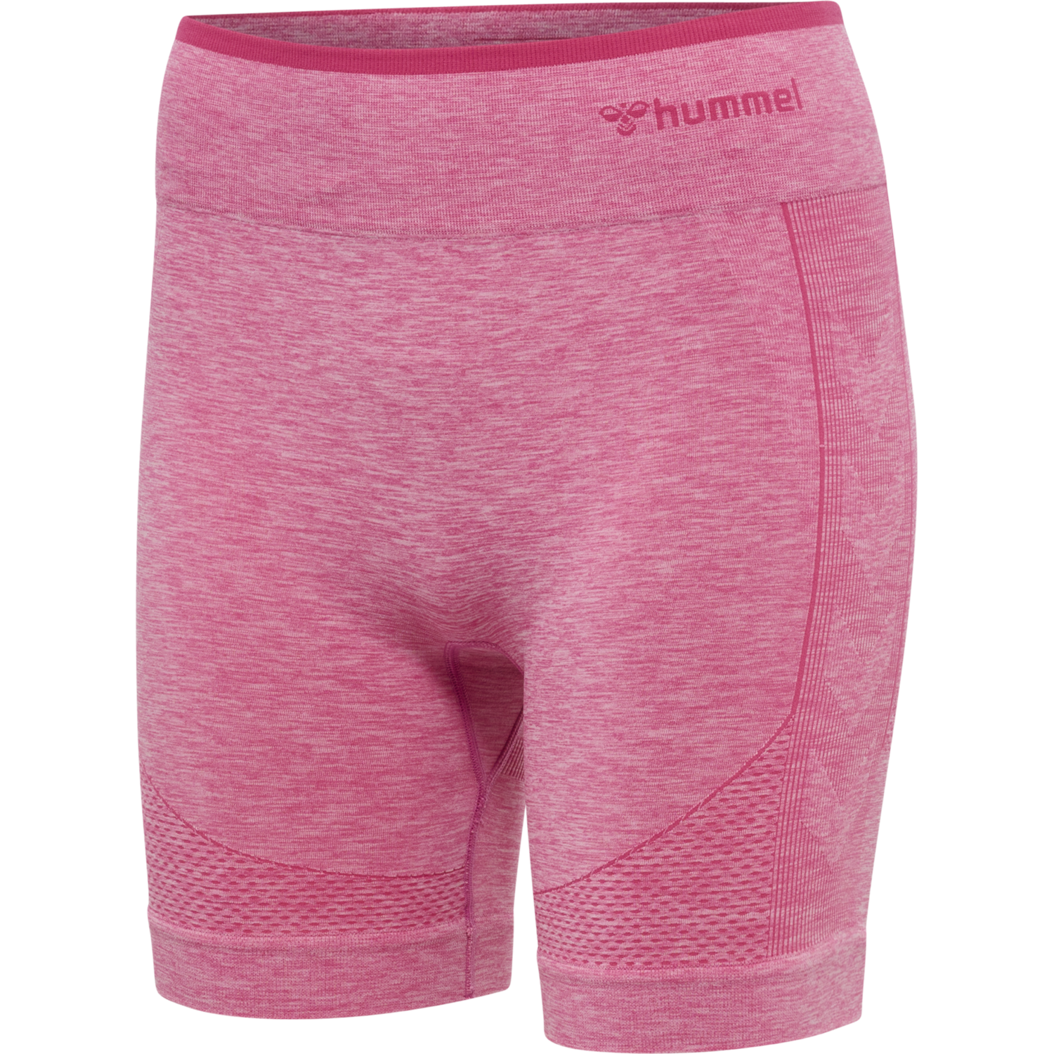 hmlMT UNA SEAMLESS MID WAIST SHORTS, AZALEA PINK MELANGE, packshot