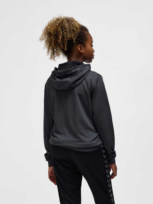 hmlAUTHENTIC PL ZIP HOODIE KIDS, ASPHALT, model