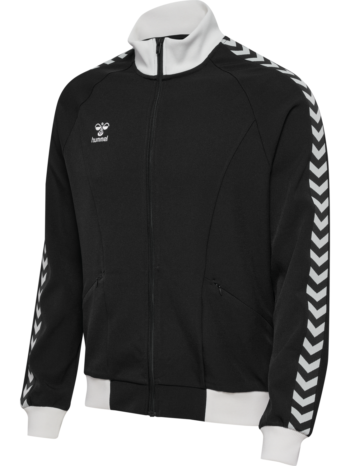 hmlROOT TRACK ZIP JACKET, BLACK, packshot