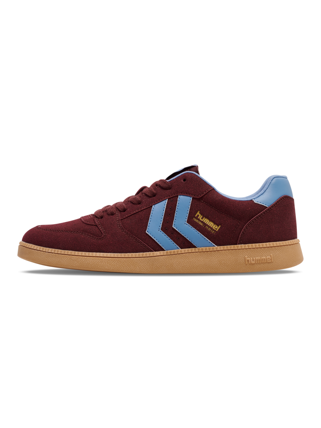 HANDBALL PERFEKT SYNTH. SUEDE, WINDSOR WINE/FADED DENIM, packshot