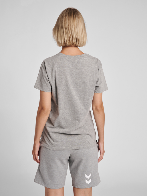 HMLGO COTTON LOGO T-SHIRT WOMAN S/S, GREY MELANGE, model