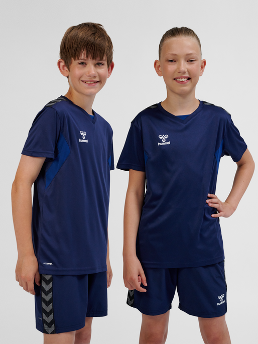 hmlAUTHENTIC PL JERSEY S/S KIDS, MARINE, model
