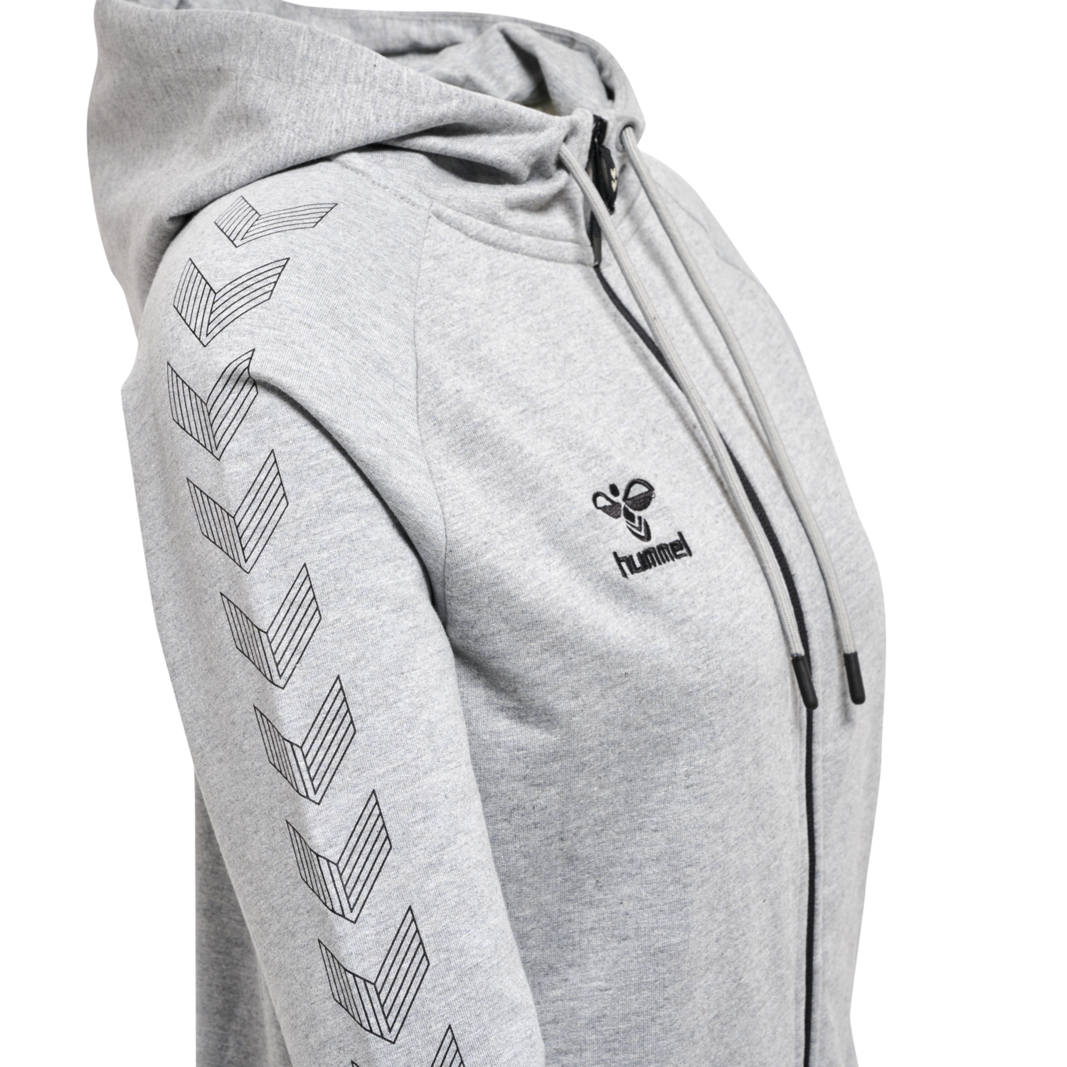 hmlMOVE GRID COTTON ZIP HOODIE WOMA, GREY MELANGE, packshot