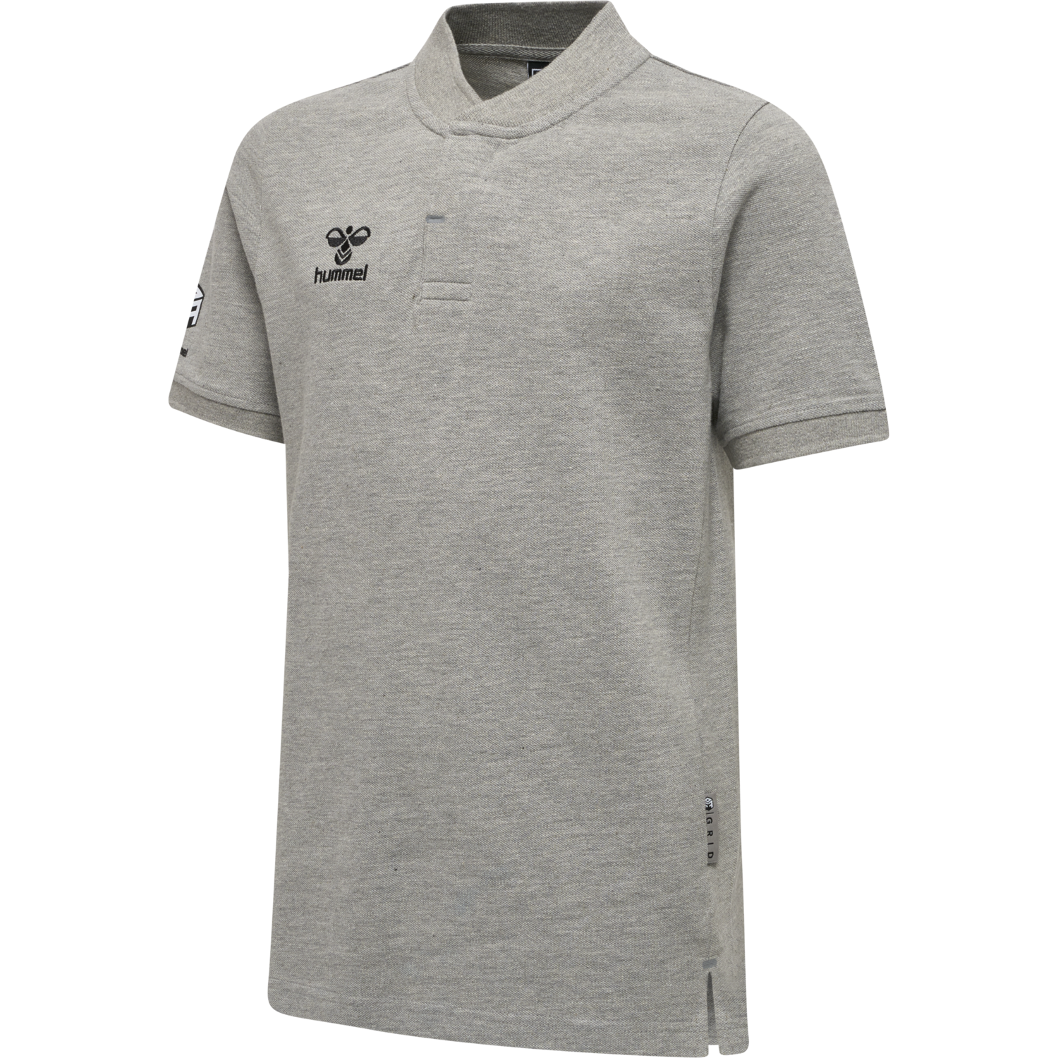 hmlMOVE GRID POLO KIDS, GREY MELANGE, packshot