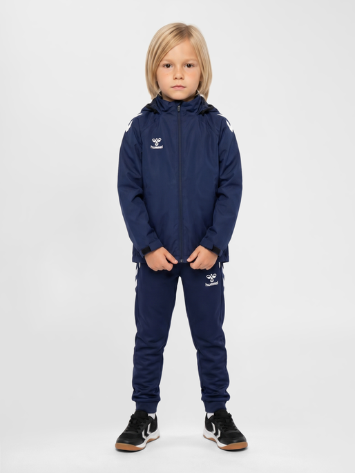 hmlLEAD 2.0 ALL-WEATHER JACKET KIDS, MARINE, model