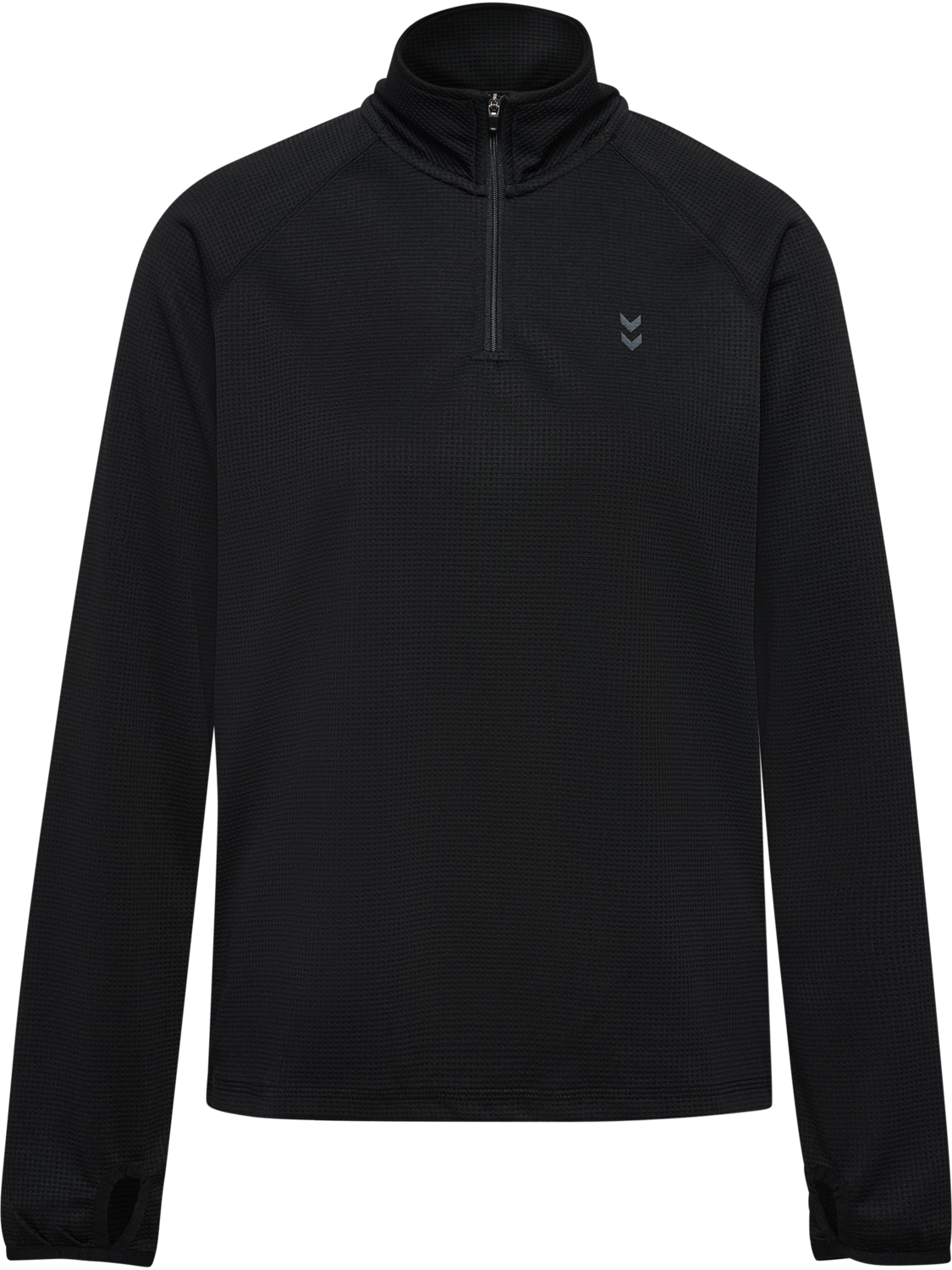 hmlPULSE W HALF ZIP MIDLAYER, BLACK, packshot