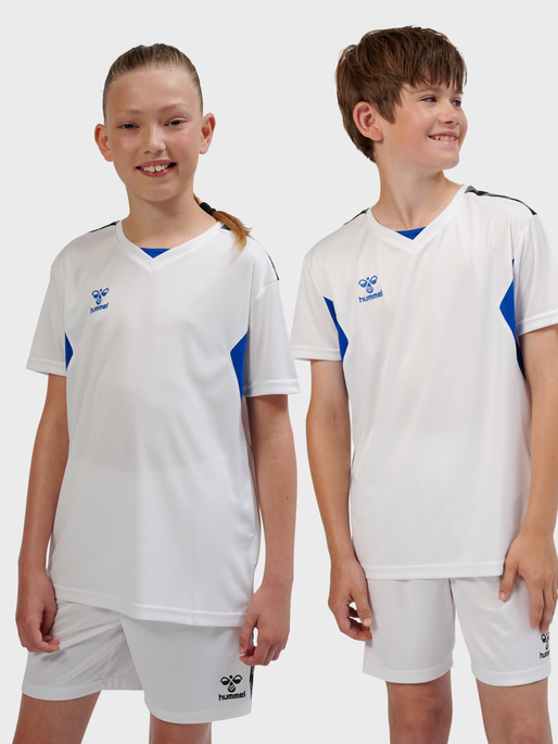 hmlAUTHENTIC PL JERSEY S/S KIDS, WHITE/TRUE BLUE, model