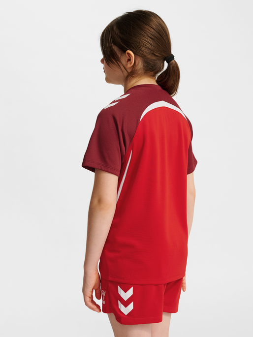 hmlLEAD 2.0 JERSEY S/S KIDS, TRUE RED/MAROON, model