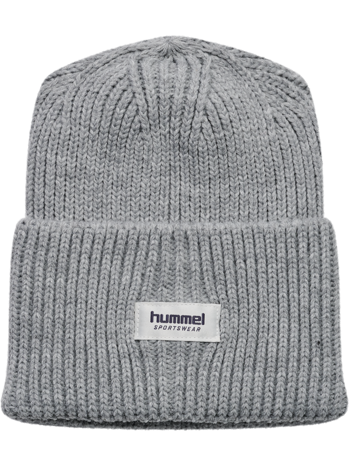 hmlJR HEAVY RIB KNIT BEANIE, GREY MELANGE, packshot