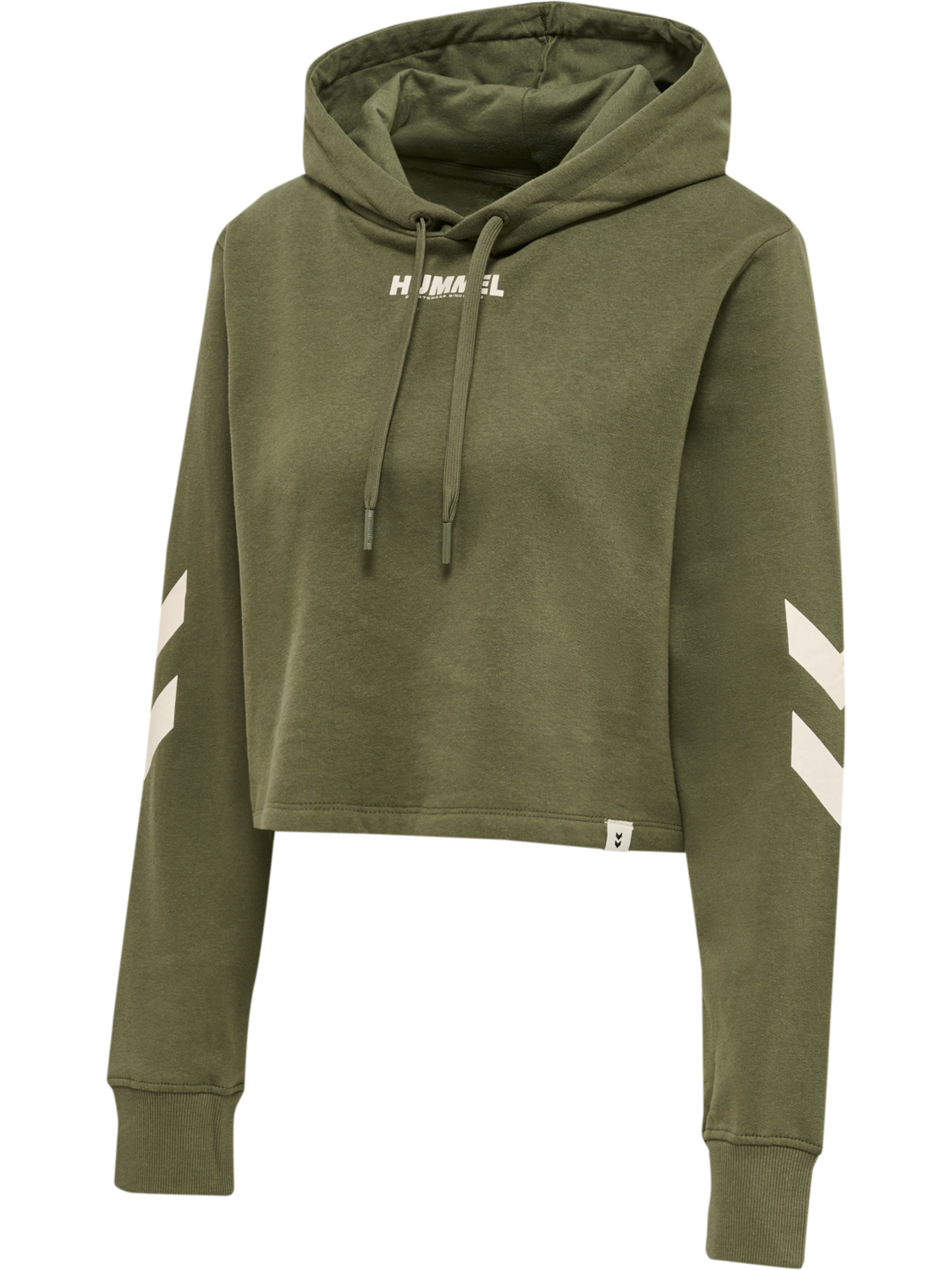 hmlLEGACY WOMAN CROPPED HOODIE, BEETLE, packshot