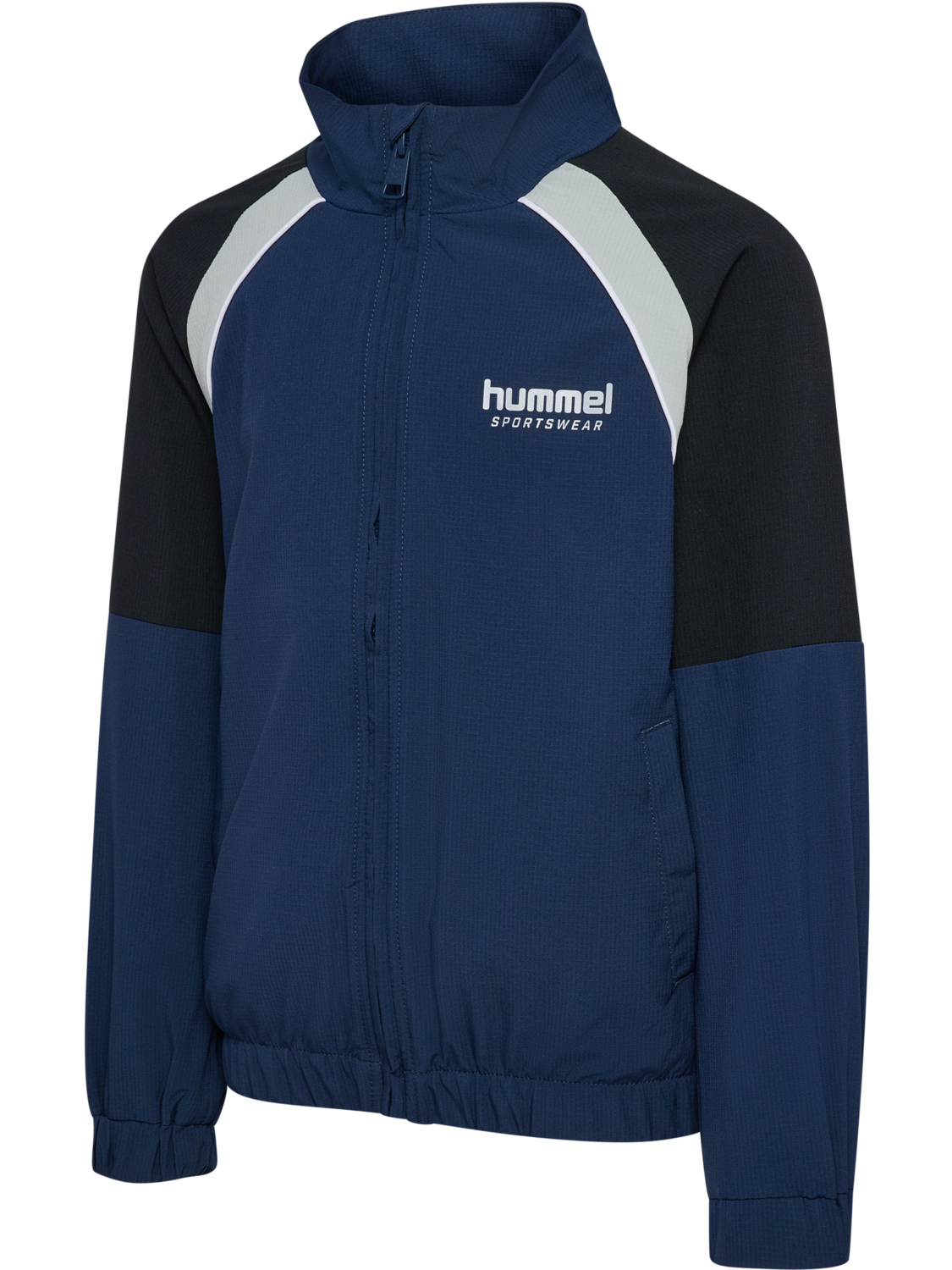hmlJR LOOSE TRACKSUIT ZIP JACKET, DRESS BLUES, packshot