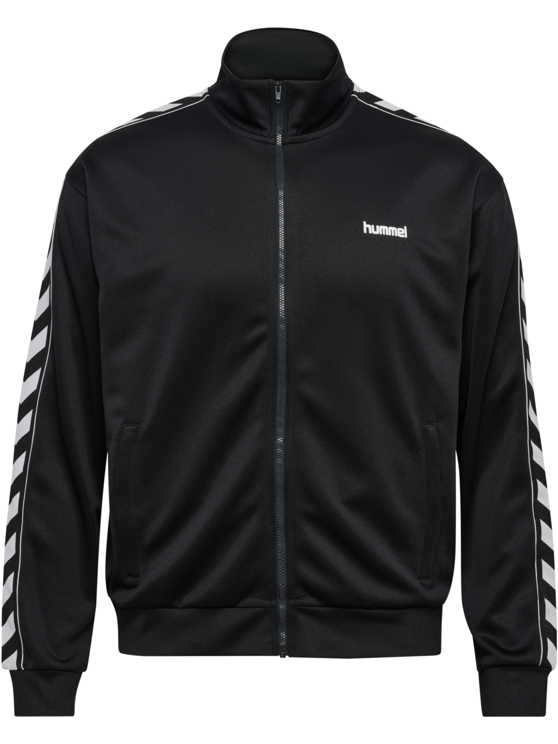 hmlCLUB CHEVRON TRACK TOP, BLACK, packshot