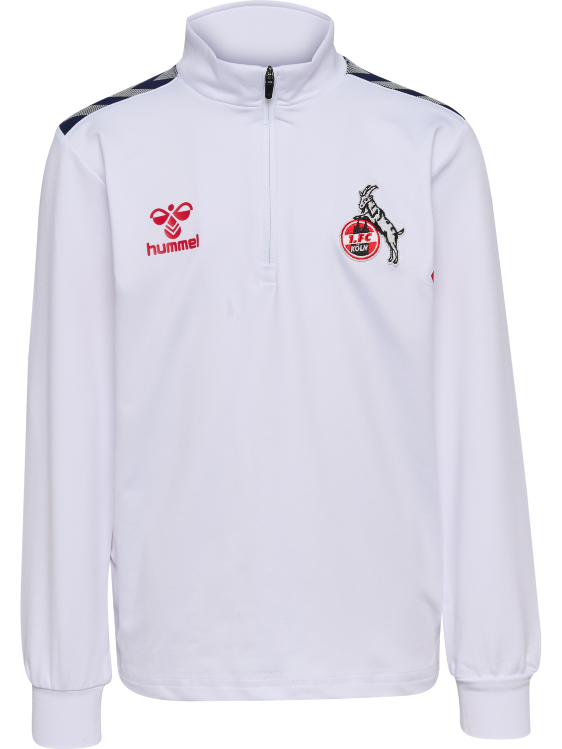 1FCK 23/24 WARM UP HALF ZIP KIDS, WHITE/TRUE RED, packshot