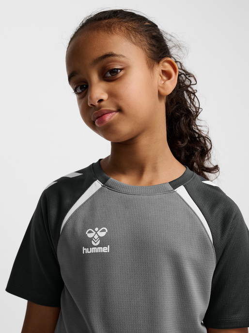 hmlLEAD 2.0 JERSEY S/S KIDS, STEEL GRAY/ASPHALT, model