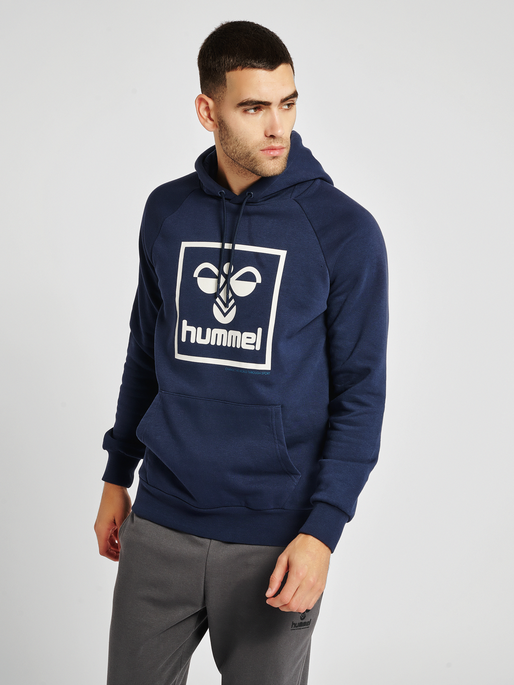 hmlISAM HOODIE, BLACK IRIS, model